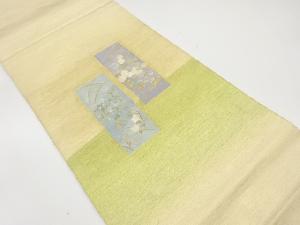 アンティーク　綴れ短冊に秋草模様織り出し袋帯(材料)